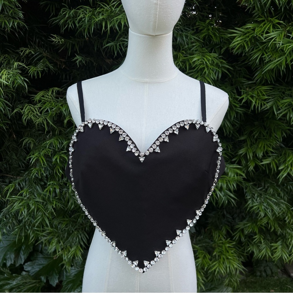AREA Crystal Spike Heart Top - Picture 3 of 17